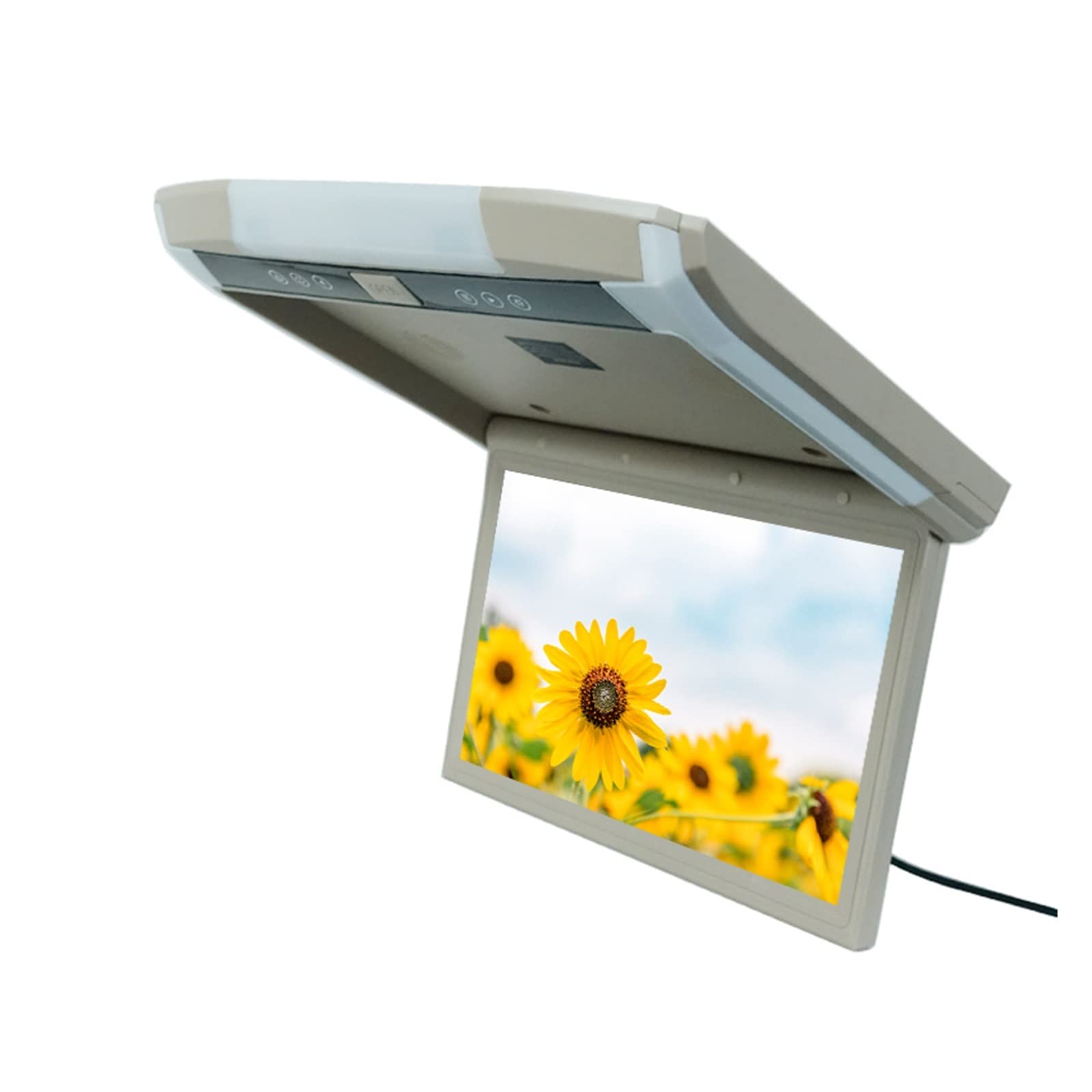 Telewizor w Zagłówku 12.1 Cal Monitor dachowy samochodu TFT opuszczany ekran napowietrzny odtwarzacz multimedialny sufitowy wyświetlacz do montażu na dachu wbudowany nadajnik FM(12.1 inch gray)