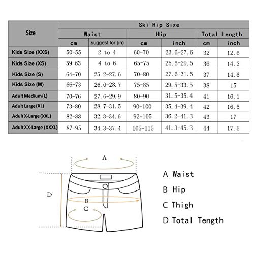 Soared 3D Protection Hip Butt EVA Paded Short Pants Protective Gear Guard Impact Pad Ski Ice Skating Snowboard Black L - Thumbnail 6