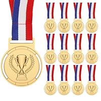 WD&CD Medaille für Kinder, 12 Stück Metall Medaillen für Schule Kinder Sieger Medallien Super Medallie Podium mit Halsbändern
