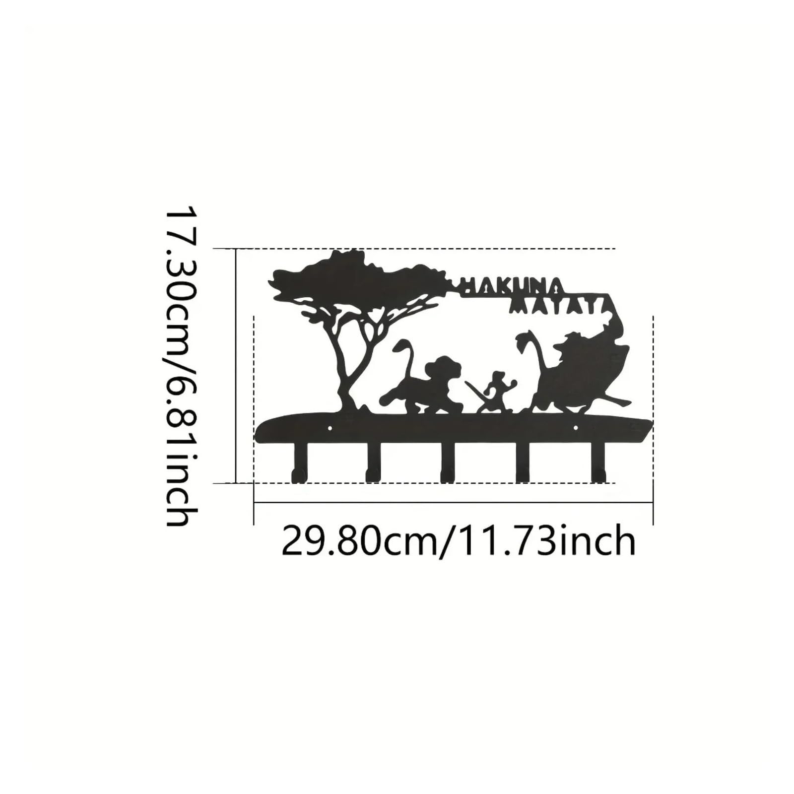 Portachiavi da Parete Ganci portachiavi in ​​metallo nero