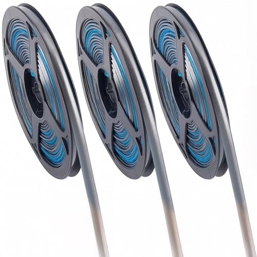 GORGECRAFT 3 tiras autoadhesivas de 6 m de ancho, 8 mm de ancho, color gris, para azulejos de cerámica, para calafatear, molduras, baño, cinta decorativa de sellado para cocina, fregadero, estufa