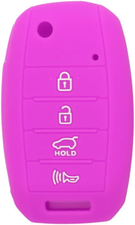 SEGADEN Silicone Cover Protector Case Holder Skin Jacket Compatible with KIA Sorento Carens Forte Soul Rio Optima Sportage 4 Button Flip Remote Key Fob CV2154 Purple