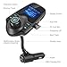 Nulaxy Bluetooth Car FM Transmitter Audio Adapter Receiver Wireless Handsfree Voltmeter Car Kit TF Card AUX 1.44 Display - KM18 Black Matte