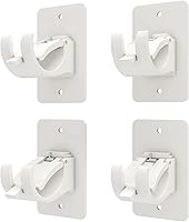 Vista 10 de 8 soportes de barra de cortina autoadhesivos, soportes universales de plástico para cortinero, soportes de barra de cortina sin taladro, ganchos