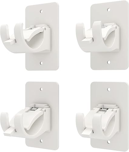 Miniatura 10 de 2 piezas de soportes de barra de cortina autoadhesivos, soportes universales de plástico para barra de cortina, soportes de barra de cortina sin 2