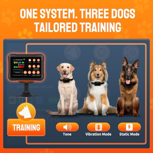 Electric Fence for 3 Dogs.Pethey Radar Wireless Dog Fence System,10–120ft Range, IPX7 Waterproof Dog Training Collar,Sound, Vibration & Static Modes – Stable Signal.Indoor/Outdoor Use - 1collar