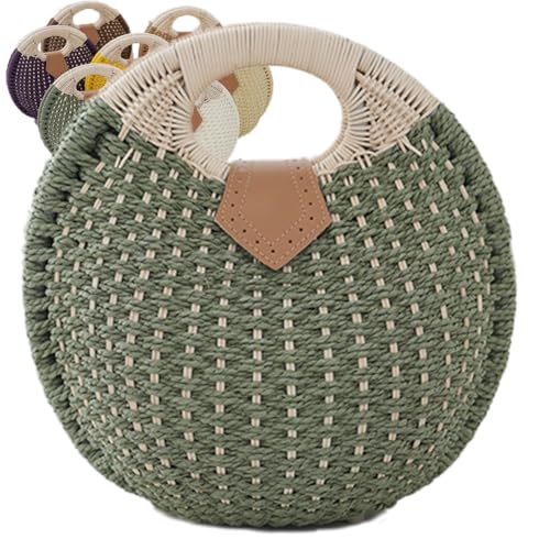 Women's Straw Shoulder Bag Women Handwoven Rattan Handbags For Women Summer Beach Travel Handmade Bag