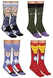 Holiday 4-Pack Jacquard Knit Unisex Crew Socks Gift Sets (Avengers)