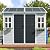 SELLERWE 8x6 FT Resin Shed, Waterproof Outdoor Storage Shed w/Floor, 2 Windows, Double Doors & Vents, Tool Shed for Patio Garden, Lawn, Backyard, Grey