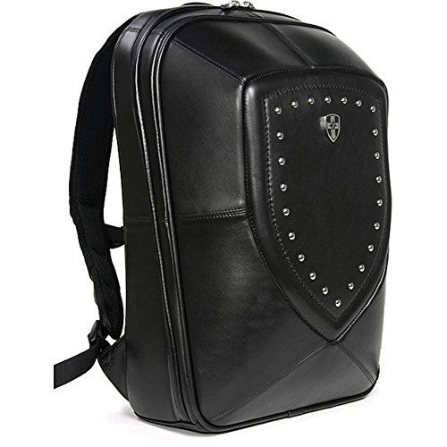 Black Leather Laptop Designer Backpack