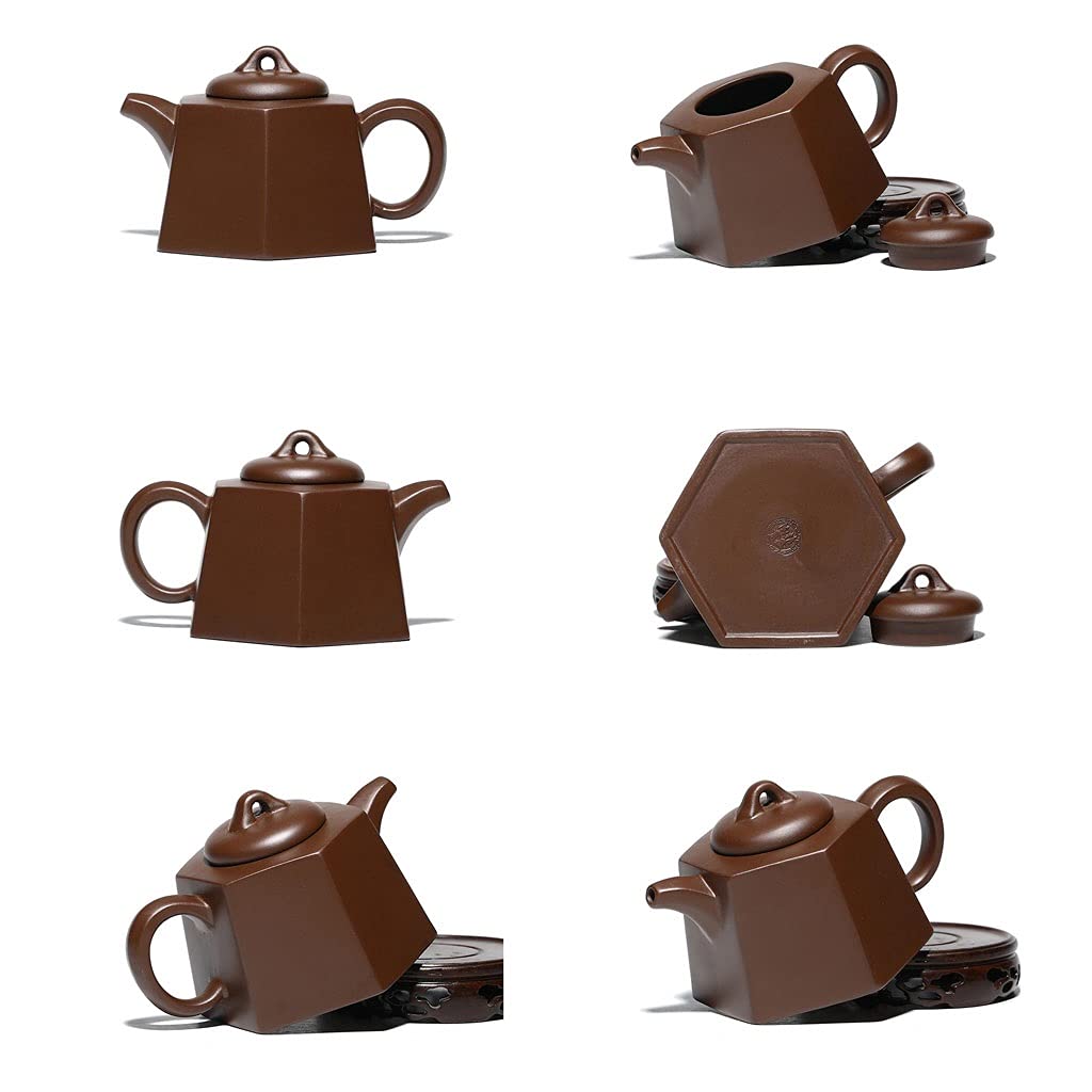 Théière à L'argile Violette Théière en argile violette de qualité supérieure Théière hexagonale Théière en terre cuite violette Pot créatif avec couvre-thé Kungfu Theiere (Size : 325ml/11.4oz)