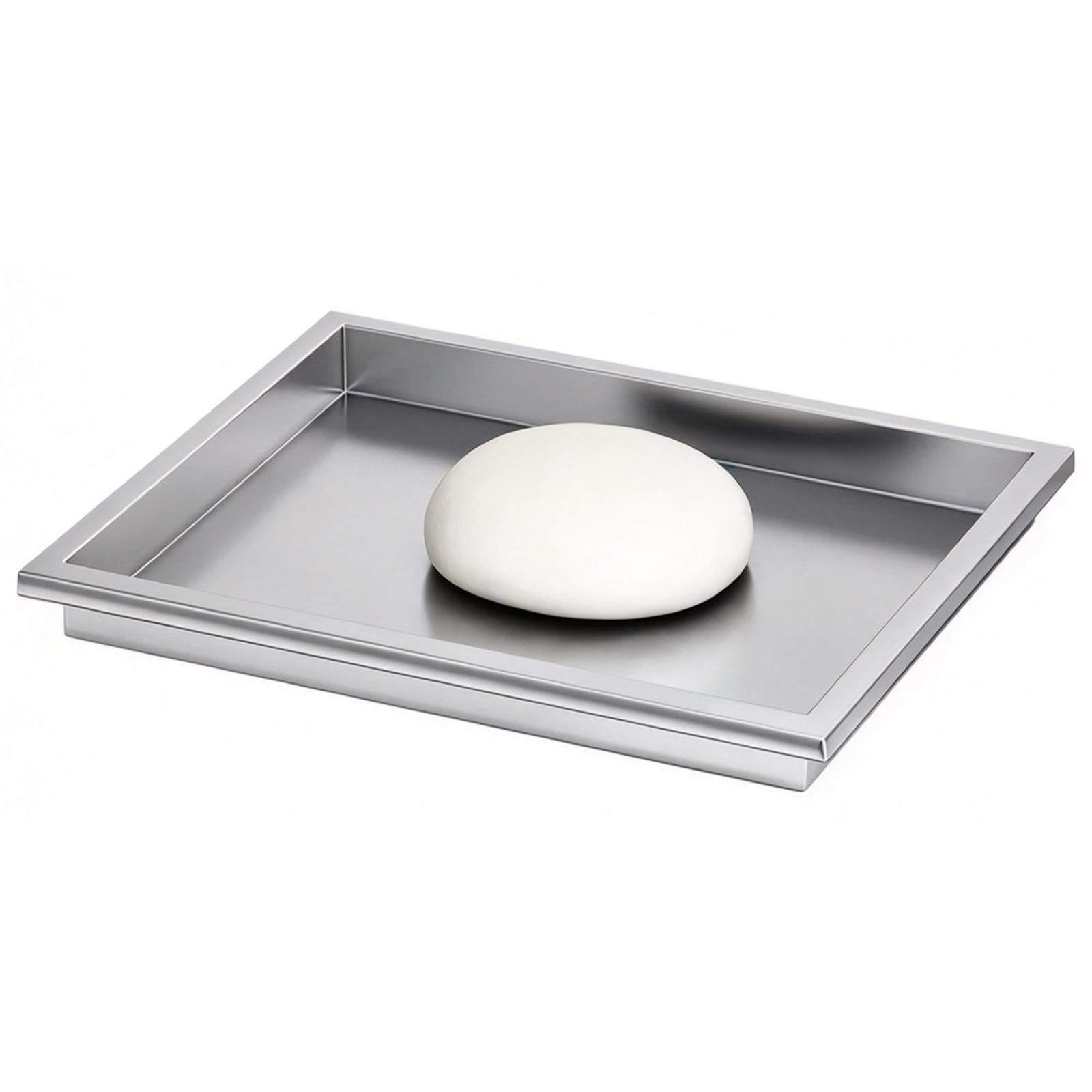 Quadrato Tagliere In Acciaio Inox Alimentare con Bordo Rialzato 5cm