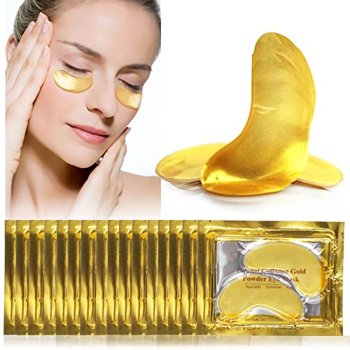 Cuscinetti per gli occhi, 25 paia Maschera per gli occhi in oro 24k Cuscinetti per gli occhi Maschera per gli occhi Maschera per gli occhi al collagene per ridurre le rughe degli occhi