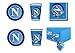 COORDINATO SPORT SSC CALCIO NAPOLI PER COMPLEANNO EVENTI ADDOBBI TAVOLA FESTA - kit n°6 Cdc- (8 PIATTI, 8 BICCHIERI, 16 TOVAGLIOLI, 1 TOVAGLIA)