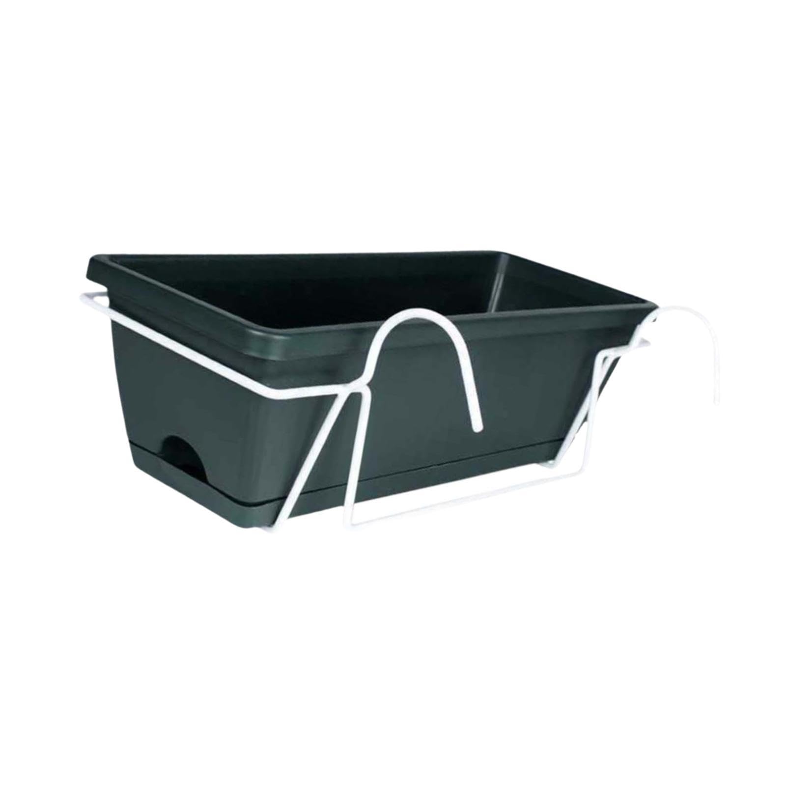 MYCENSE Fence Balcony Hanging Planter Plant Case Outdoor Windowsills Multifunctional Rectangular Porches Patio with Rack Flower Pot, Green