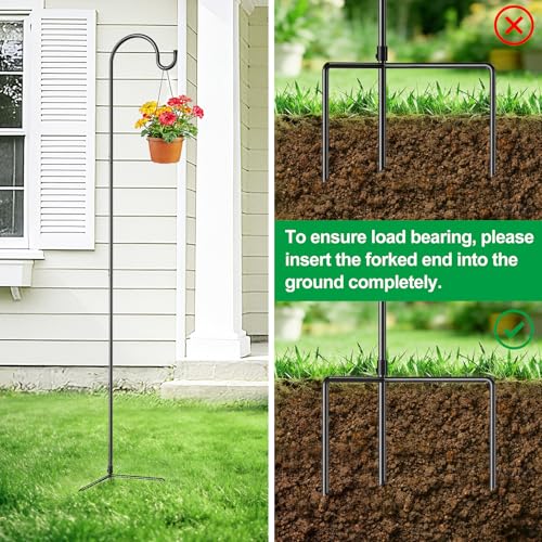 Image of GOFORWILD 65 Inch, 6 Pack Adjustable Shepherd Hooks, Premium Metal