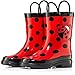 Little Girl's Red Ladybug Rubber Rain Boots - Size 6 Toddler