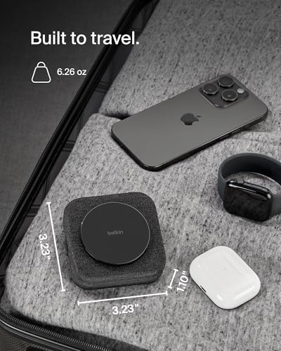 image for Belkin 2-in-1 Magnetic Charging Travel Pad 15W - MagSafe-Compatible Fo