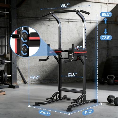 Image of ZENOVA Pull Up Bar, Multi-Function Pull Up Dip Bar Station, Home Gym Workout Strength Training Equipment for Men Women Muscle Building