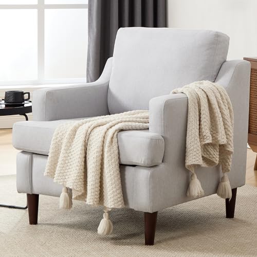 Mid-Century Accent Chair Modern Linen Fabric Armchair for Living ...