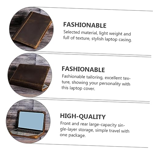 Funda para portátil de cuero café DOITOOL protectora para uso diario 3