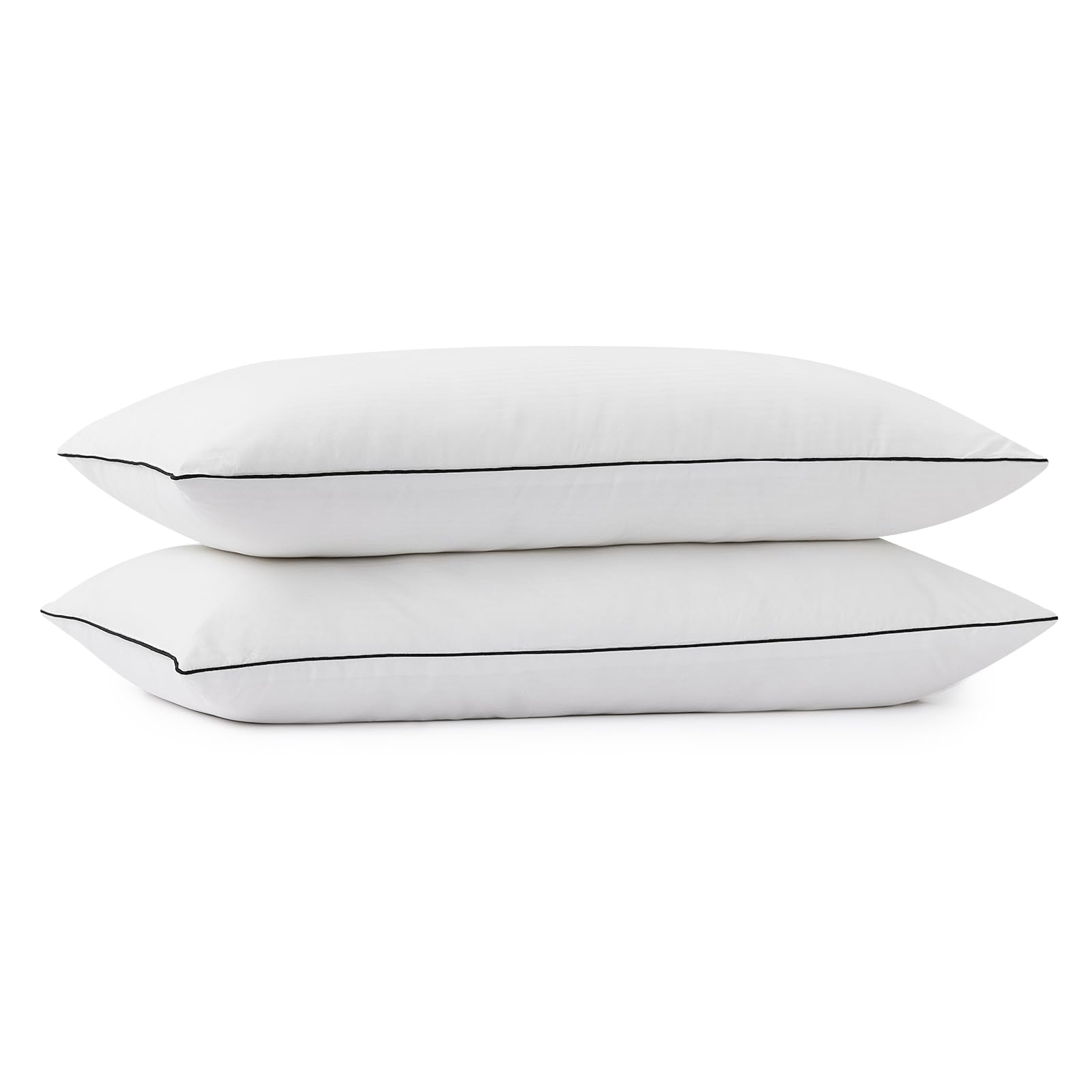 Sweetnight Luxury Pillows 2 pack,Hotel Quality Bed Pillows with 100% Cotton Soft Cover and Elegant Piping,Medium Support for Side,Back and Front Sleepers 50 x 70 cm