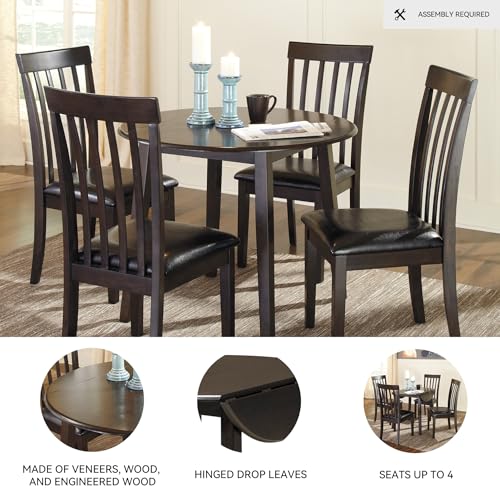 Image of Signature Design by Ashley Small Round Drop Leaf Dining Table, Brown