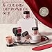 AZUREBEAUTY Dip Powder, Brown Red Glitter 6 Colors Dipping Powder Starter Kit French Nail Art Manicure DIY Salon for Women, No Need Nail Lamp Cured