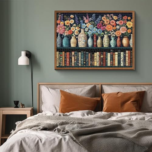 Image of iDream 1000 Pieces Jigsaw Puzzle - Artistic 3D Design, Colorful Wall Decor, Challenging Puzzle Gift for Friends & Family (Petals & Pages)