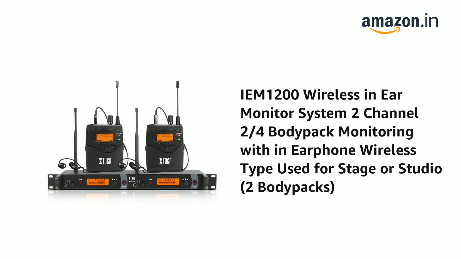 Xvive U4 XTUGA RW2080 Wireless In Ear Monitor System 2 Channel 2/4/6/8 Bodypacks Studio Monitor Speakers