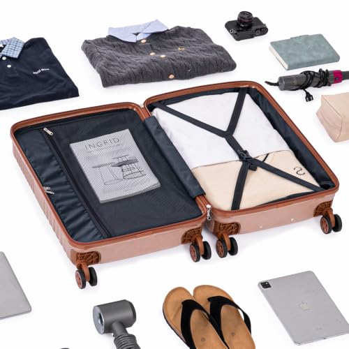 Image of Cobens Luggage Sets 5 Piece, Suitcases with Wheels, 20 inch /24 inch /28 inch,RoseGold