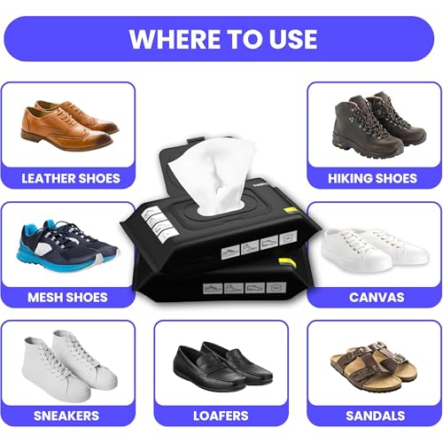 Image of Extempore Shoe wipes Total 160 Pcs Sneakers Cleaning Quick Wipes Removing Dirt and Stains with Disposable Shoe Wipe