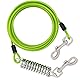 Hofleine Tie-Out Leinen für Hunde, 2/3/5/8/10m Kausichere Hundeleinen mit Robuster Feder, Tie Out Cables Hofleine Bissfest für Kleine bis Große Hunde, Grün (0.7m/2.3 Ft)