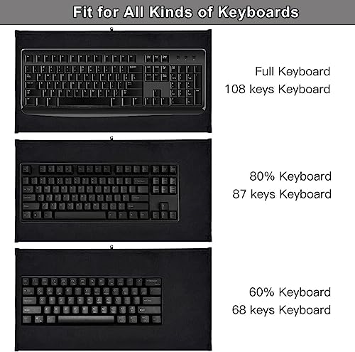 Image of Jesra Dust Productive Bag Case Sleeve Pouch for Universal Keyboard, Logitech /Razer /Das /Havit /Apple Magic Keyboard Protector, Wireless /Wire Computer /Gaming PC Keyboard Dust Cover-Black