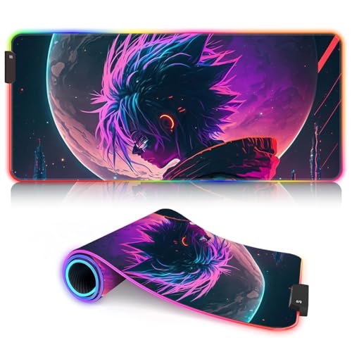 Tapis de souris grand modèle pour jeu et travail avec éclairage LED