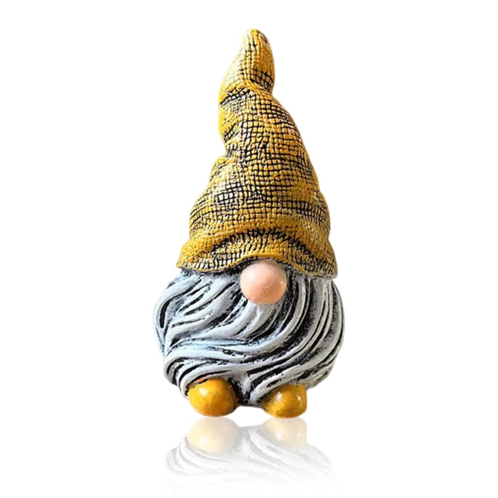 Garden Gnome Ornament Resin Gnome Figurine Garden Gnomes Statue Gonk Ornament for Outdoor Yard Decor Orange Hat