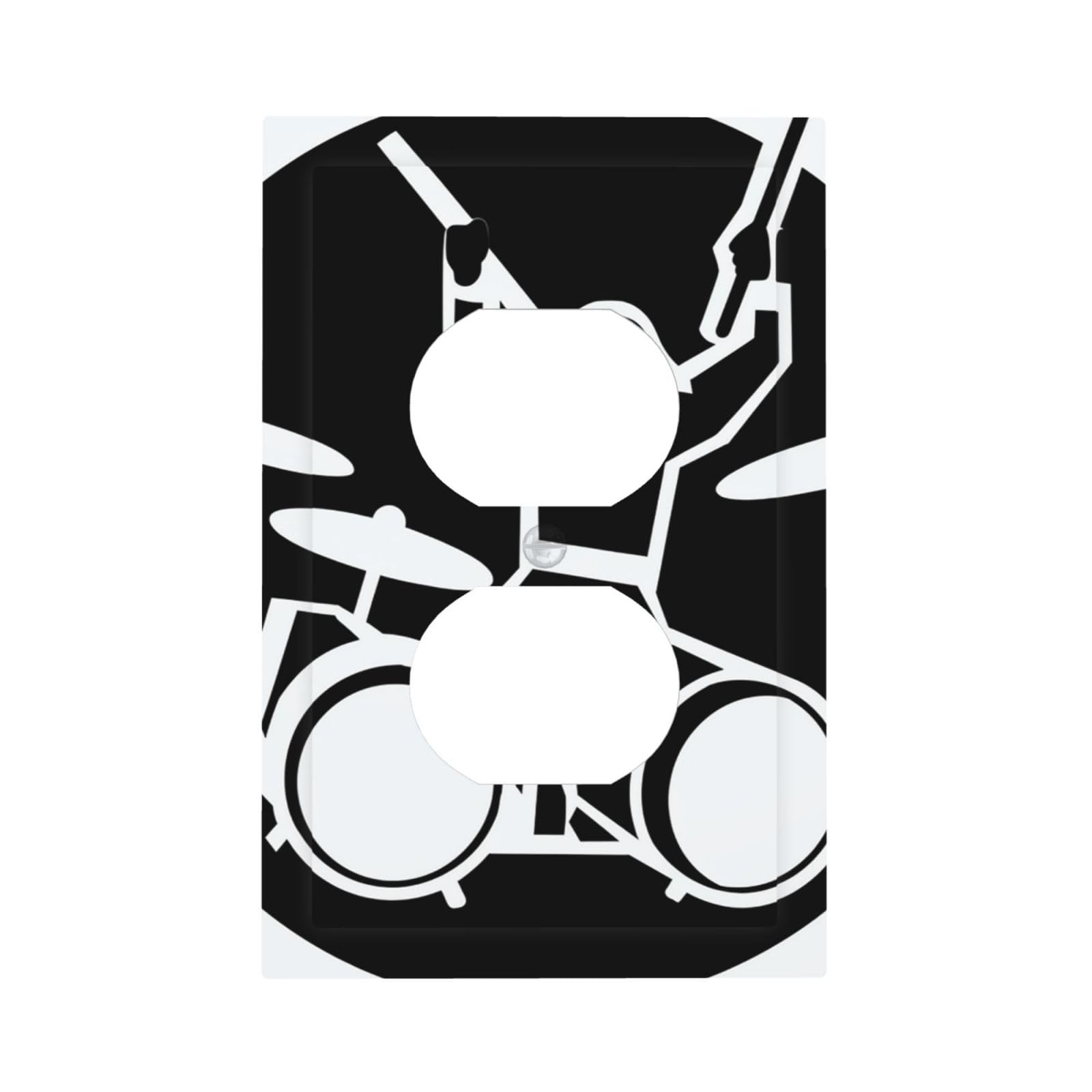 1-Gang Decorator Wall Plate Drummer Light Switch Cover Single Gang Receptacle Outlet Wall Plate Mid Size 5" x 3" Wallplate Unbreakable Polycarbonate Outlet Faceplates Covers
