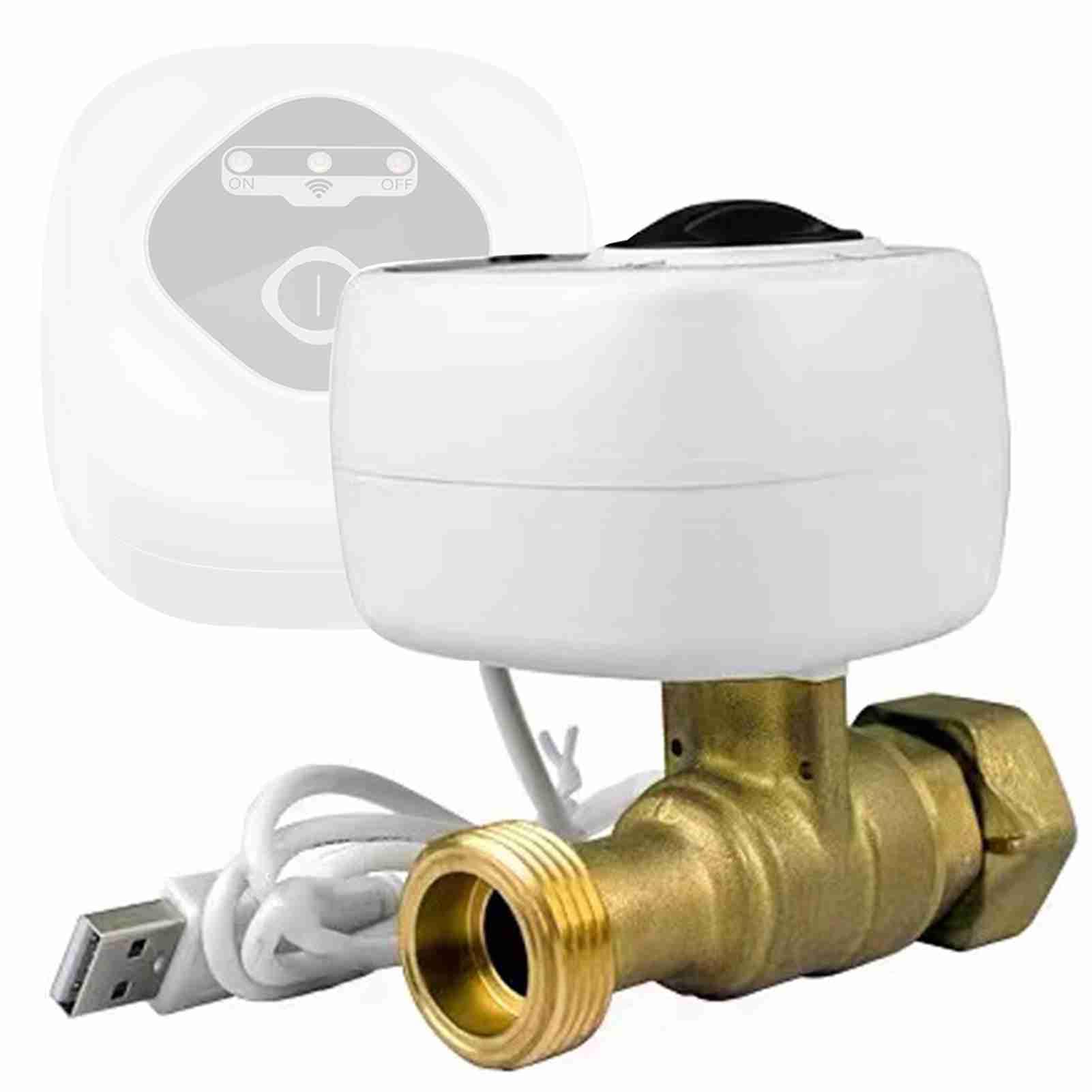 Válvula de bola HUIOP Válvula de bola inteligente WiFi Válvula de cierre automático de agua Compatible con control de aplicaciones/3 modos de sincronización/alarma de fuga de agua y gas Compatible con
