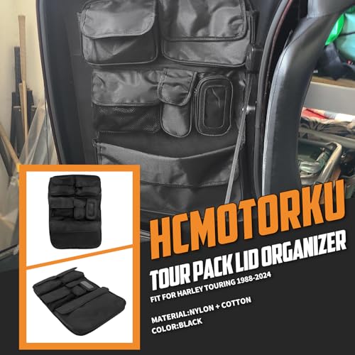 Organizador de tapa Tour Pack para mochila de asiento, bolsa de almacenamiento para Harley Touring Road King Street Glide FLHX Electra Glide CVO 1993–2023 miniatura 2
