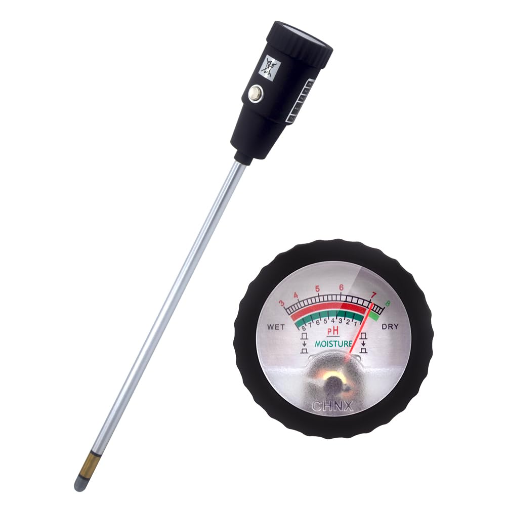 Medidor de suelo 2 en 1, sonda de 300 mm de largo, medidor de humedad del suelo/medidor de pH/medidor de humedad y pH del suelo, higrómetro probador de suelo para jardín, granja, césped, no