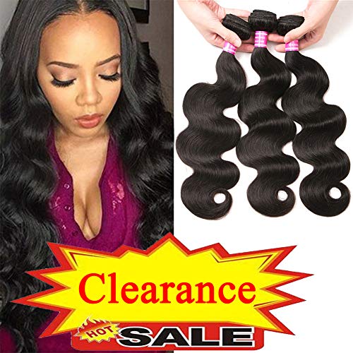 QinMei Brazilian Hair Body Wave Real Virgin Human Hair 3 Bundles Weaves Unprocessed Hair Extensions Natural Color (10 12 14)