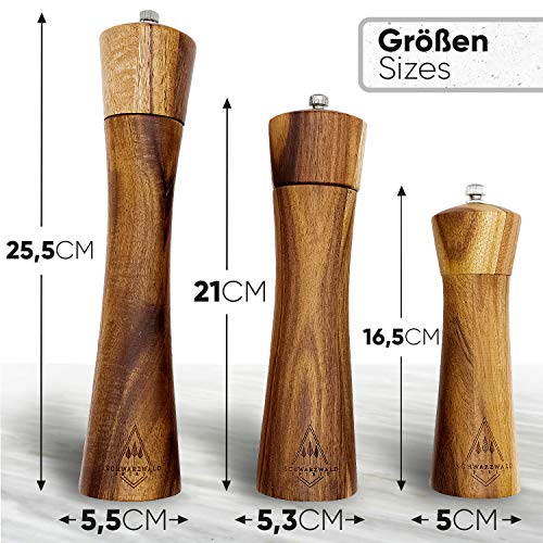 Schwarzwald Spirit zout- en pepermolen van hout met keramische maalwerk INCL. Reinigingskwast INCL. Genotboek - Set zout… - Image 3