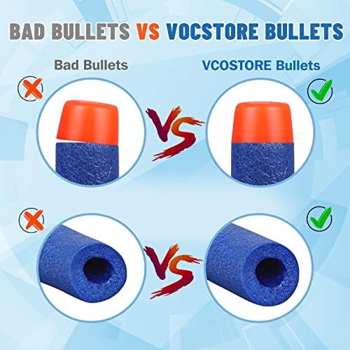 VCOSTORE Foam Bullets,Nerf Bullets 100 Refill Bullets for Nerf N-Strike Elite Darts Refill,EVA Non-Toxic Material Firm and Safe, Dark Blue 100 Pcs - 4