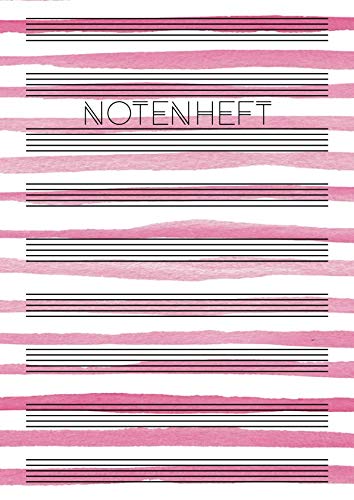 Notenheft: Schule & Unterricht & Studium & Hobby | Musik & Komposition | DIN A4 Blanko Notensysteme mit Inhaltsverzeichnis | pink