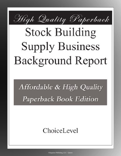 Stock Building Supply Business Background Report