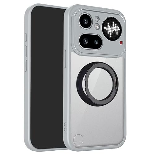 AGENIUS�EFor Nothing Phone 4a �P�[�X �ϏՌ� �J�o�[ �w�ʃ}�b�g ���� �V���v�� �����^�X�}�z�����O�t�� �X�^���h�@�\ TPU +�A�N���� For �i�b�V���O �t�H��4a(�O���[)