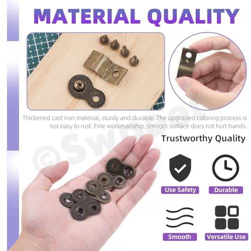 Swpeet 40 works Bronze 2 Styles Heavy Duty 8 Table Top Connector and Z Adjustable Corner Brackets with Matched Screws Assortment Kit - Image 3