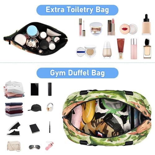 Cute Elves St. Patrick's Day Gym Bag for Women Sport Travel Duffel Bag Shoulder Weekender Overnight Bags with Wet Pocket & Shoe Compartment4