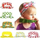 VKLANBGO Cute Fruit Headbands with Bows for Baby Girls 6Pcs, Adjustable Baby Girl Hair Hoops for 3M to 6 Years Old, Toddler Baby Headbands