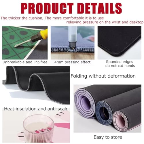 Grand tapis de souris de qualité supérieure avec bords cousus renforcés J-558 - 4